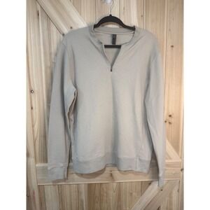 Z by Zella Womens Quarter Zip Fleece Sweatshirt Beige- Size L